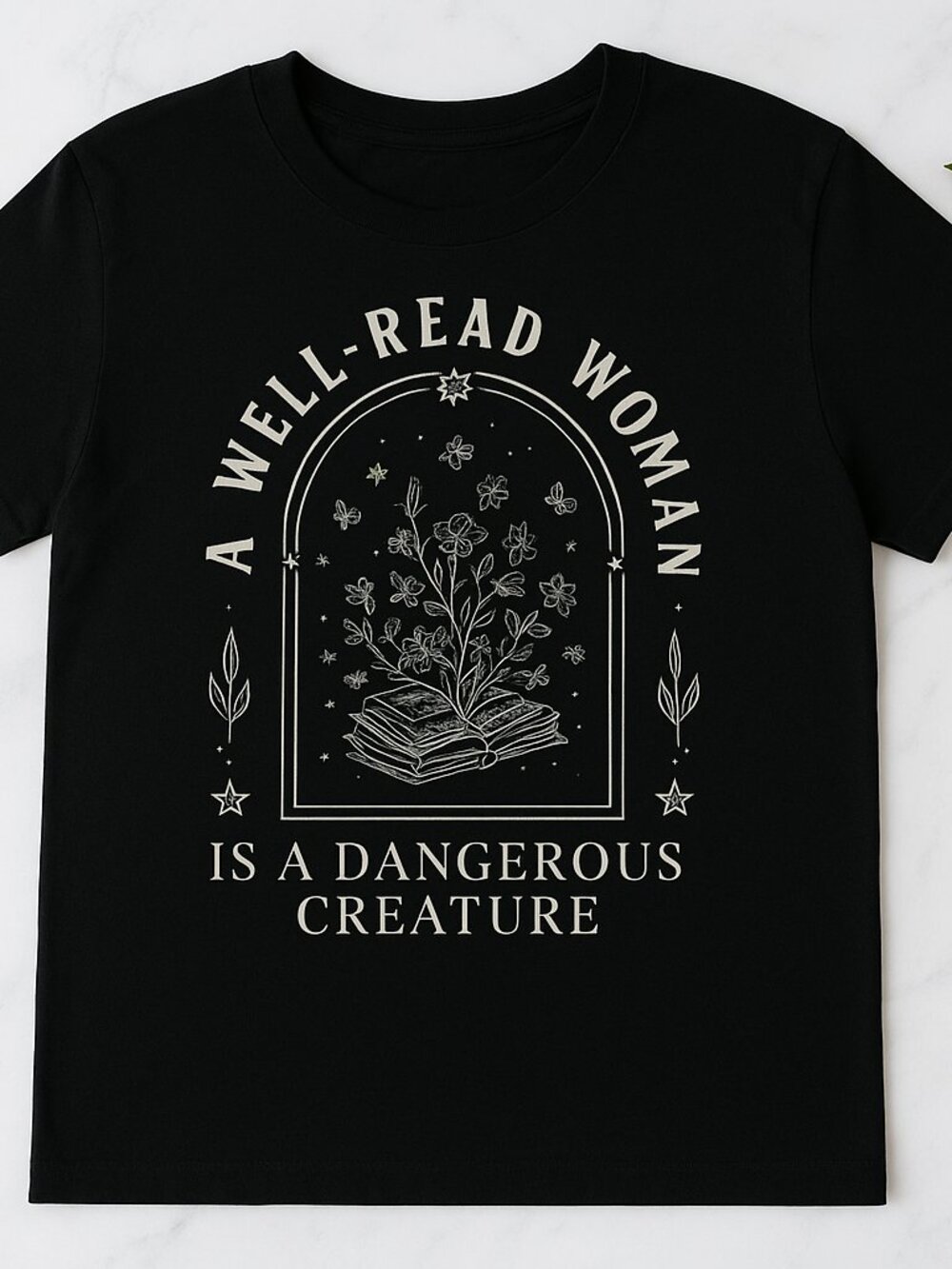 A Well-Read Woman Graphic Tee | Book Lover Black T-Shirt | Literary Quote